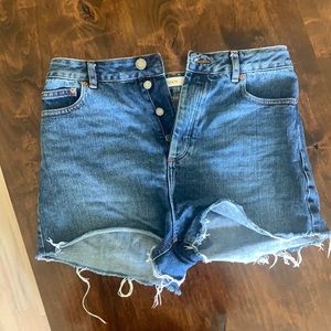 High waisted jean shorts